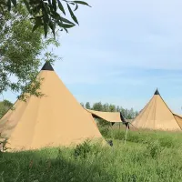 24.c Tipis in het veld camping Friesland
